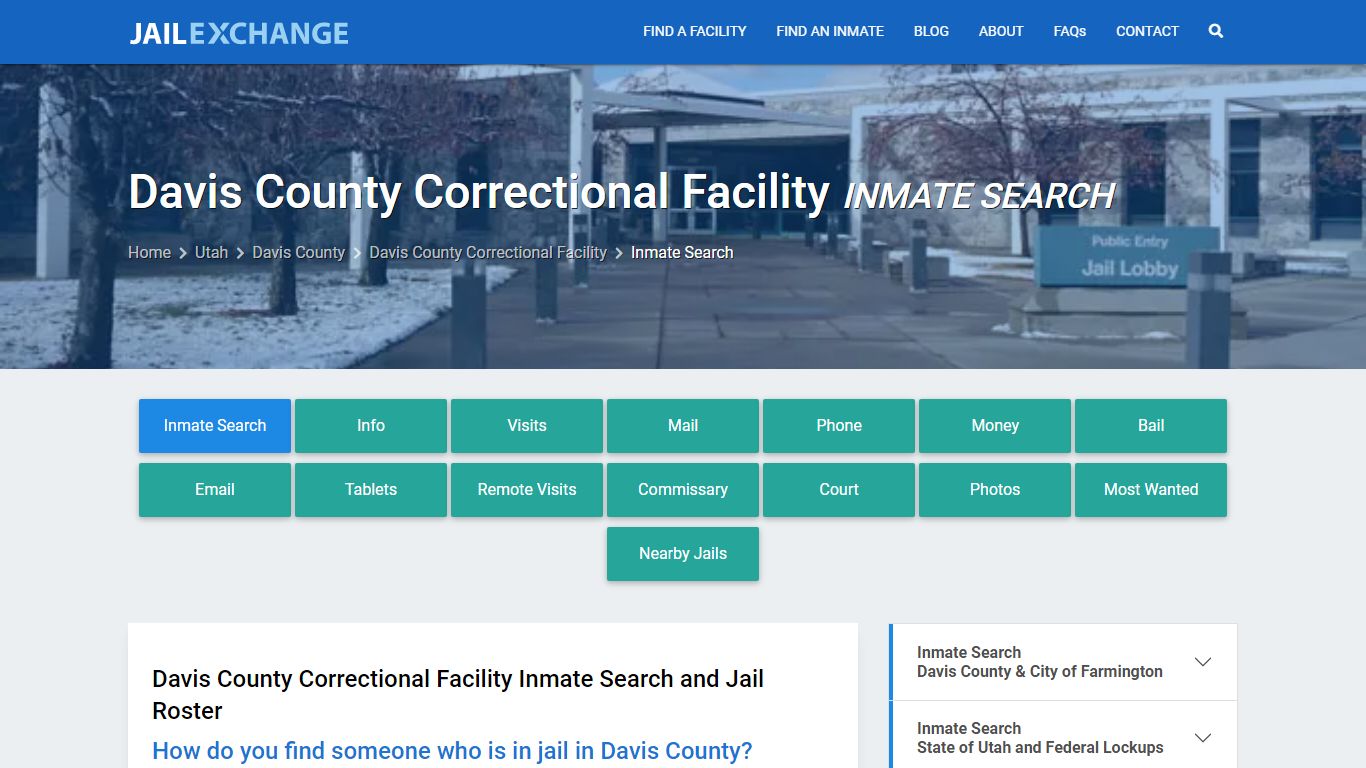 Davis County Correctional Facility Inmate Search - Jail Exchange